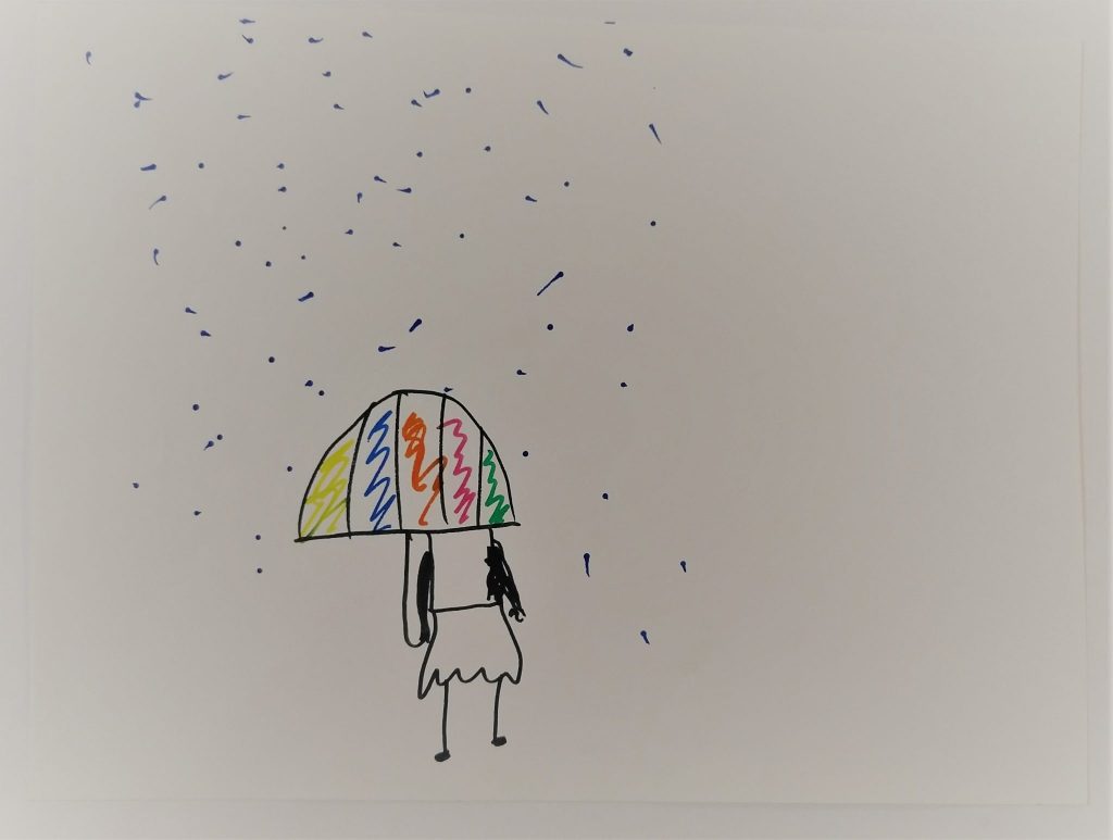 persona bajo la lluvia